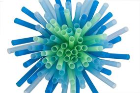 img 2 attached to 🥤 300-Pack Flexi-Strawz Disposable Straws - Flexible Straws for Drinking, Kids and Adults - Ideal Straws for Parties - Blue and Green Colored Straws - Set of 3 Packs