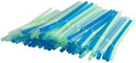 🥤 300-pack flexi-strawz disposable straws - flexible straws for drinking, kids and adults - ideal straws for parties - blue and green colored straws - set of 3 packs logo