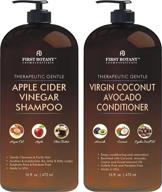 🍎 optimize shine & reduce itchy scalp: apple cider vinegar shampoo & avocado coconut conditioner set - targets dandruff, hair loss prevention - sulfate-free formula for all hair types - 2 x 16 fl oz logo