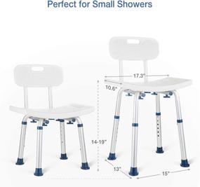 img 2 attached to GreenChief Heavy Duty Shower Chair with Detachable Backrest - 300lb Capacity Shower Bench with Complimentary Grab Bar for Disabled, Seniors, Elderly & Handicap Individuals