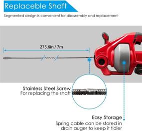 img 2 attached to 💪 Powerful and Convenient Cordless Drain Auger: 25Ft Automatic Electric Drain Clog Remover Plumbing Tool with Replaceable Shaft - 20V MAX 2000mAh Li-Ion