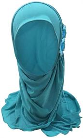 img 1 attached to Модные анти-УФ аксессуары для девочек исламского образа жизни RUIXIA с цветами