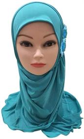 img 2 attached to Модные анти-УФ аксессуары для девочек исламского образа жизни RUIXIA с цветами