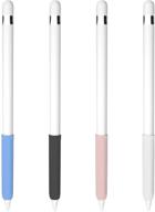 🖊️ yinva 4 pcs grip holder for apple pencil 1st gen - premium silicone ergonomic case cover sleeve accessories for ipad pencil 1 gen (pink, blue, black, white) logo