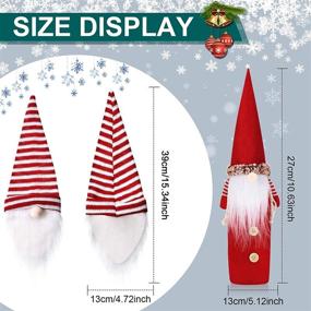 img 2 attached to Christmas Gnome Wine Bottle Covers Set of 7, including 3 Red Santa Claus Bottle Bags and 4 Handmade Swedish Tomte Gnome Wine Bottle Toppers – Ideal for Christmas Party and Holiday Table Decor