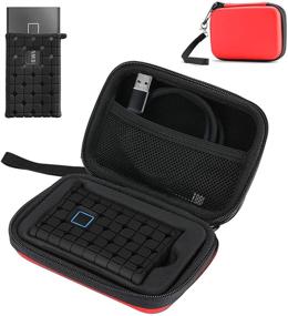 img 4 attached to 🔴 ProCase Samsung T7 / T7 Touch Portable SSD Carrying Case with Silicone Cover, EVA Shockproof Storage Travel Organizer for Samsung T7 Touch Portable 500GB 1TB 2TB USB Solid State Drives - Red