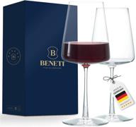 premium german-made red wine glasses – crystal clear blown glassware [set of 2] | high-end 17 ounces, durable & stylish | perfect gift for holidays & birthdays logo