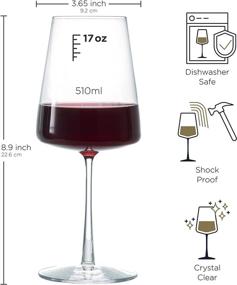 img 1 attached to Premium German-Made Red Wine Glasses – Crystal Clear Blown Glassware [Set of 2] | High-End 17 Ounces, Durable & Stylish | Perfect Gift for Holidays & Birthdays