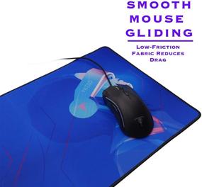 img 3 attached to Large Extended Gaming Mouse Pad by Tilted Nation - Non-Slip Keyboard and Mouse Mat with Water Resistant Surface - Easy to Clean Desk Pad for Mac and PC Gamers (Cyberpunk Anime Style)