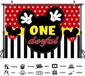 img 2 attached to 🎉 Captivating Mickey First Birthday Photography Backdrop: Onederful Mouse 1st Bday Baby Shower Props & Décor