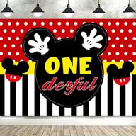 🎉 captivating mickey first birthday photography backdrop: onederful mouse 1st bday baby shower props & décor logo