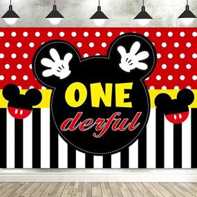 img 4 attached to 🎉 Captivating Mickey First Birthday Photography Backdrop: Onederful Mouse 1st Bday Baby Shower Props & Décor