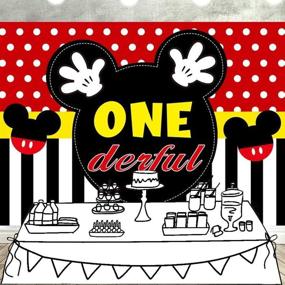 img 3 attached to 🎉 Captivating Mickey First Birthday Photography Backdrop: Onederful Mouse 1st Bday Baby Shower Props & Décor