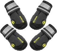 🐾 water-resistant dog booties for large dogs - ectenx pet shoes ideal for hiking, running, and snow protection - 4 pack, size 7# (3.1"x2.7") - black логотип