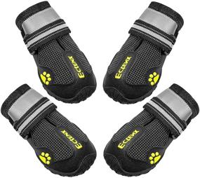 img 4 attached to 🐾 Water-Resistant Dog Booties for Large Dogs - ECtENX Pet Shoes Ideal for Hiking, Running, and Snow Protection - 4 Pack, Size 7# (3.1"x2.7") - Black