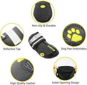 img 1 attached to 🐾 Water-Resistant Dog Booties for Large Dogs - ECtENX Pet Shoes Ideal for Hiking, Running, and Snow Protection - 4 Pack, Size 7# (3.1"x2.7") - Black