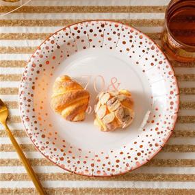 img 2 attached to 🎉 Crisky 70 Fabulous Disposable Plates for Women 70th Birthday Decorations Rose Gold Dessert - 50 Count, 9 inches