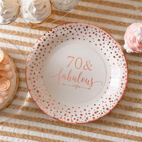 img 3 attached to 🎉 Crisky 70 Fabulous Disposable Plates for Women 70th Birthday Decorations Rose Gold Dessert - 50 Count, 9 inches