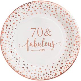 img 4 attached to 🎉 Crisky 70 Fabulous Disposable Plates for Women 70th Birthday Decorations Rose Gold Dessert - 50 Count, 9 inches