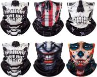 🧣 6 pack unisex face bandana neck gaiter: reusable cloth tube scarf for men and women logo