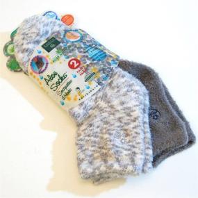 img 1 attached to 🧦 Aloe Moisture Socks by Earth Therapeutics, 2 Pack: Gray, Plaid - Infused with Natural Aloe Vera & Vitamin E for Ultimate Moisturization