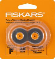 🔪 fiskars 157390-1001 титановые заменяемые лезвия для ручных круглых ножниц - 28 мм, 2 шт.: превосходные результаты резки для точного рукоделия логотип