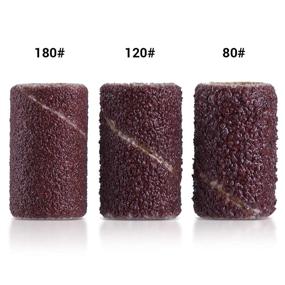 img 3 attached to 💅 Professional Nail Manicure Electric File Sand Piece Set - 300Pcs Sanding Bands for Acrylic Nails - 80 120 180 Grit - Ideal Fit for Nail Drill Bits