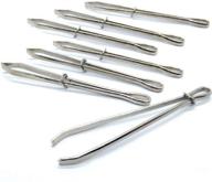 🧵 silver metal easy pull bodkin threader tweezers sewing machine accessory clips - set of 12 for handwork, sewing, crafting, and diy logo