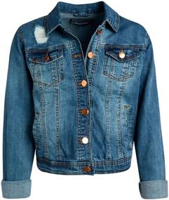 img 4 attached to 👚 Dollhouse Women's Denim Jean Jacket - Classic Basic Jacket (Sizes: S-XL)
