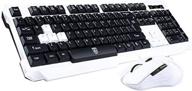 soke-six wireless gaming keyboard mouse combo, waterproof multimedia 2.4ghz, ergonomic usb cordless mouse with dpi control for pc laptop desktop (white) logo