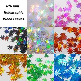 img 2 attached to Holographic Weed Leaf Glitter Flakes - Iridescent Cannabis Leaves Confetti for Crafts, Nail Art, Epoxy Resin, Festival Makeup & More - 80g (Weed Leaf)