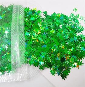 img 1 attached to Holographic Weed Leaf Glitter Flakes - Iridescent Cannabis Leaves Confetti for Crafts, Nail Art, Epoxy Resin, Festival Makeup & More - 80g (Weed Leaf)