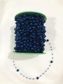 img 3 attached to 200 Feet Dark Blue Pearl Bead Roll: Faux Pearls String for Christmas Tree, Valentine, Wedding & DIY Decor