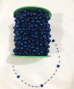 img 4 attached to 200 Feet Dark Blue Pearl Bead Roll: Faux Pearls String for Christmas Tree, Valentine, Wedding & DIY Decor