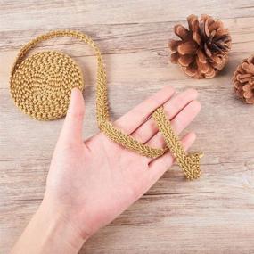 img 2 attached to 🐼 PandaHall Elite 14M(15 Yards) 13mm Golden Polyester Woven Gimp Braid Trim - Perfect for Costume DIY Crafts, Sewing, Jewelry Making, and Home Decoration