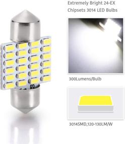 img 2 attached to 🔆 Highly Luminous LUYED 2 X 300 Lumens 3014 24-EX Chipsets 31mm 1.25 inches DE3175 DE3021 DE3022 3175 LED Bulbs - Ideal for Enhanced Dome Lighting in White