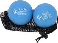 🔵 optimized deep tissue massage therapy balls: set of two in mesh bag for pain relief, myofascial therapy, physical rehabilitation, deep tissue pressure. suitable for yoga, pilates (blue, 63 mm) logo