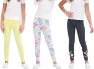 👖 breathable and comfortable girls' clothing: star ride leggings in black, gray, and pink logo