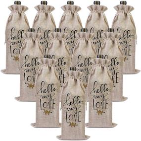 img 4 attached to 🍷 Set of 12 Reusable Canvas Wine Bags with Drawstring Burlap - Blank Wine Gift Bags for Teacher Appreciation Gifts, Wine Tasting Party Supplies, and Storage Pouches