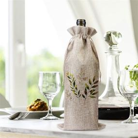 img 2 attached to 🍷 Set of 12 Reusable Canvas Wine Bags with Drawstring Burlap - Blank Wine Gift Bags for Teacher Appreciation Gifts, Wine Tasting Party Supplies, and Storage Pouches