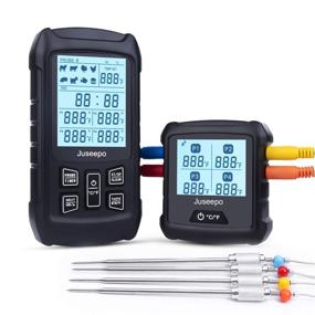 img 4 attached to 🌡️ Wireless Digital Meat Thermometer with 4 Probes, Extended 300ft Range, Large LCD Backlit Screen, Remote Cooking Food Thermometer Ideal for BBQ, Grill, Steak, Turkey, Oven