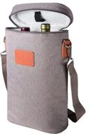 🍷 insulated wine tote - vegan leather 2 bottle wine carrier | corkscrew pocket and shoulder strap included логотип