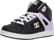 👟 black high top skate shoes for girls by dc logo