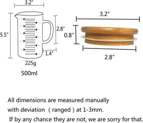 img 3 attached to 🔬 KINNOSE Graduated Beaker Mug with Handle and Bamboo Lid - 500ml Borosilicate Glass Multi-Function Measuring Cup, Durable & Food Grade