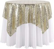 🍾 premium peomeise champagne 50x50 sequin tablecloth overlay - ideal for wedding and party decorations logo