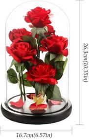 img 2 attached to Beauty and The Beast Rose: Unique Christmas Women's Gift, Romantic and Exquisite Rose in Glass Dome with LED Light – Perfect for Wedding, Anniversary, Birthday