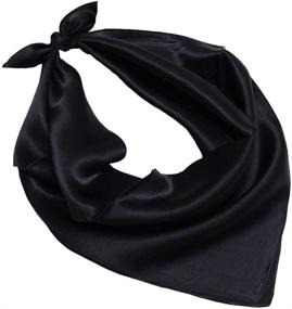 img 2 attached to 🧣 27'' Silk-Like Satin Head Wrap Square Hair Scarf – Fashionable Neck Scarfs for Women