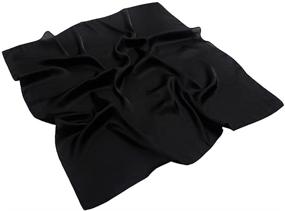 img 4 attached to 🧣 27'' Silk-Like Satin Head Wrap Square Hair Scarf – Fashionable Neck Scarfs for Women