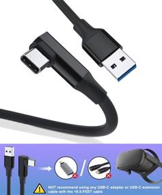 img 2 attached to 🔌 20FT Кабель Basesailor Oculus Link - USB A к Тип C 3.0 5Gbps VR с усилителем сигнала и правым угловым разъемом коннектора, углом 16,90 градусов USB в USBC кабель 15 - оптимизирован для Oculus Quest 1 / Quest 2