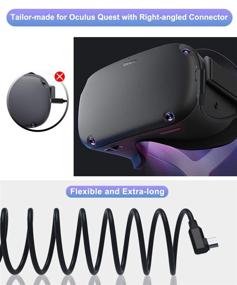 img 1 attached to 🔌 20FT Кабель Basesailor Oculus Link - USB A к Тип C 3.0 5Gbps VR с усилителем сигнала и правым угловым разъемом коннектора, углом 16,90 градусов USB в USBC кабель 15 - оптимизирован для Oculus Quest 1 / Quest 2